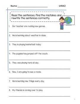 2nd Grade McGraw-Hill Wonders Grammar Practice Unit 4 Week 2 / Helping ...