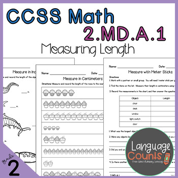 2nd grade measure lengths no prep practice worksheets by language counts