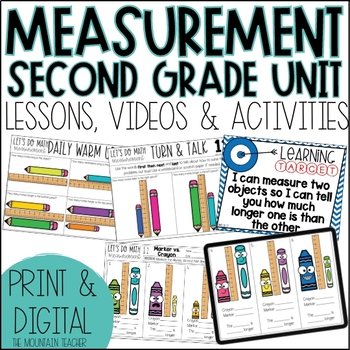 Preview of Digital 2nd Grade Measurement Worksheets and Activities - Inches and Centimeters