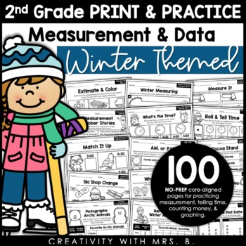Preview of 2nd Grade Measurement & Data WINTER PRINT & PRACTICE