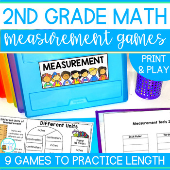 Preview of 2nd Grade Measurement Games No Prep Review for Measuring Lengths