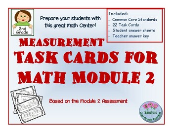 Preview of 2nd Grade Measurement Task Cards for Mod 2   Centers