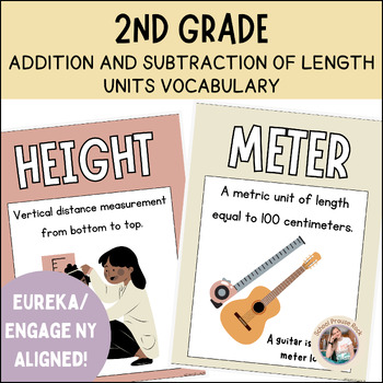 Preview of 2nd Grade Measurement Vocabulary | Eureka/EngageNY Aligned | Earthy Boho
