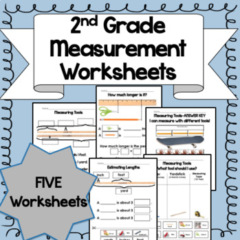 Preview of 2nd Grade Measurement Worksheet Bundle (Cut and Paste!)