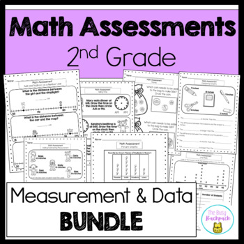 Preview of 2nd Grade Measurement and Data Math Assessment Bundle