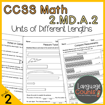 Preview of 2nd Grade, Measurements in Two Units- No Prep Practice Worksheets