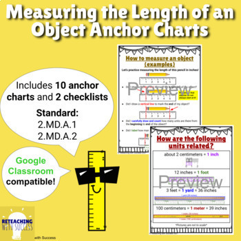 Preview of 2nd Grade Measuring Length of an Object Anchor Charts 2.MD.1 & 2.MD.2