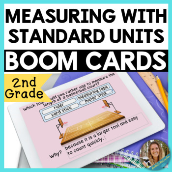 Preview of 2nd Grade Measuring Length with Standard Units Boom Cards, 2.MD.A.1, 2.MD.A.2