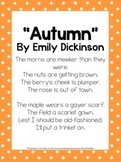 2nd Grade Mini Unit Using CCSS Exemplar Text Autumn Poem b