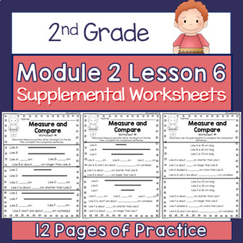 Preview of 2nd Grade Module 2 Lesson 6 Supplemental Worksheet - Measure and Compare