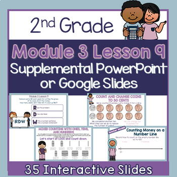 Preview of 2nd Grade Module 3 Lesson 9 Supplemental PowerPoint - Money on a Number Line