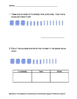 Preview of 2nd Grade Module 3 Topic C Assessment