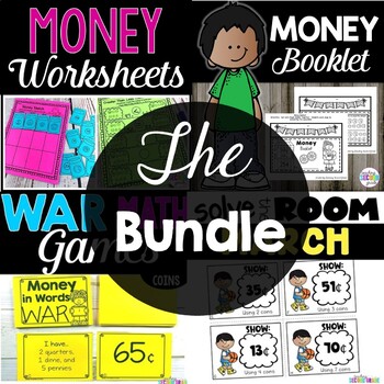 Preview of 2nd Grade Money Activities Worksheets Centers Games and Task Cards