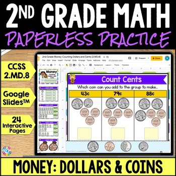 Preview of Counting Money & Adding Coins Worksheets Activities 2nd Grade Math Practice