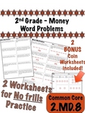 2nd Grade Money Word Problems - Common Core 2.MD.8
