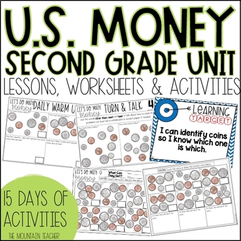 Preview of US Money Unit including Counting Coins Worksheets and Money Word Problems