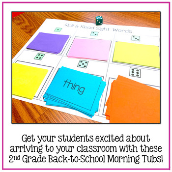 2nd Grade Morning Work Tubs - August Back to School Activities Bins