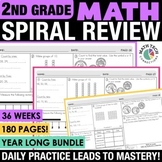 2nd Grade Math Spiral Review Morning Work Worksheets, Home