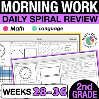 Preview of 2nd Grade Summer Math Practice Packet - End of Year Math - Spiral Review Set 4