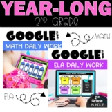 2nd Grade Morning Work Math and ELA Google Slides | Digita