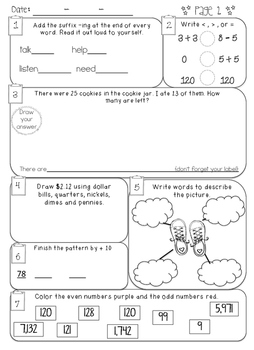 2nd Grade Morning Work - November by Reading Coffee and Chaos | TPT