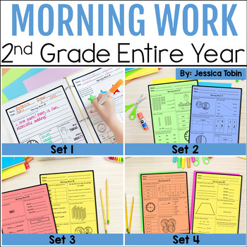 Preview of 2nd Grade Morning Work - Math, Grammar, ELA and Reading Review Worksheets