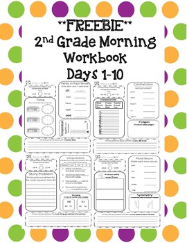 Preview of 2nd Grade Morning Workbook Freebie **Common Core Aligned**