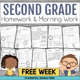 2nd Grade Free Morning Work and 2nd Grade Homework Week 1 Sampler