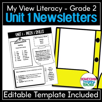Preview of 2nd Grade My View Literacy - Unit 1 Newsletters