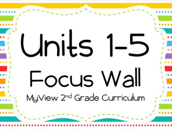 Preview of 2nd Grade MyView Focus Walls for the ENTIRE YEAR! Units 1-5 All 30 weeks