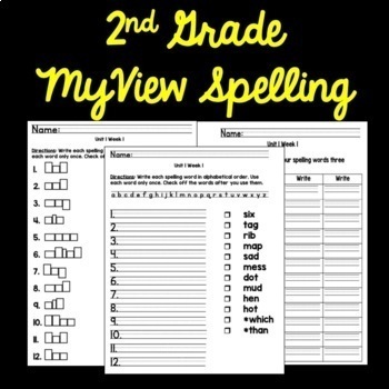 Preview of 2nd Grade MyView Spelling and Vocabulary Activities Full Year