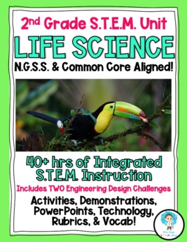 Preview of 2nd Grade NGSS COMPLETE Life Science STEM Curriculum Unit Bundle!! 2-LS2 2-LS4