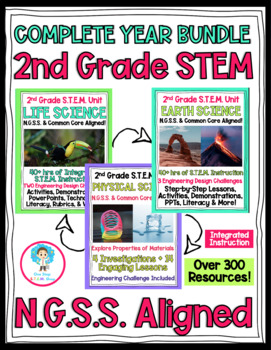 Preview of 2nd Grade NGSS COMPLETE YEAR STEM Unit ! Earth, Life & Physical Science!!