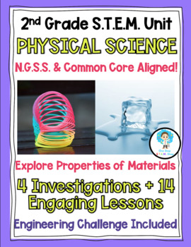 Preview of 2nd Grade NGSS Physical Science COMPLETE STEM Curriculum Unit Bundle!! (2-PS1)