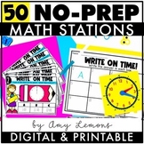 2nd Grade NO PREP Math Centers Yearlong Bundle | Fall, Win