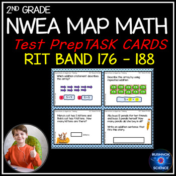 Preview of 2nd Grade NWEA MAP Math Test Prep Task Cards  Operations & Algebraic Thinking