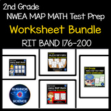 2nd Grade NWEA MAP MATH Test Prep Worksheet Bundle, RIT 176-200