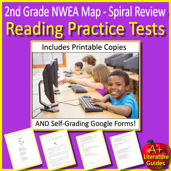 Preview of 2nd Grade NWEA Map Primary Reading Test Prep Practice Tests Printable and Google