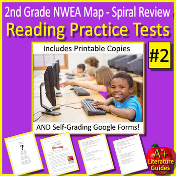 Preview of 2nd Grade NWEA Map Reading Test Prep Practice Tests #2 - Printable and Google