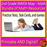 2nd Grade NWEA Map Math Practice Tests, Task Cards and Gam
