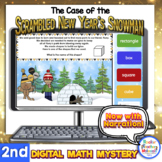 2nd Grade Narrated Digital New Year's Snowman Math Mystery