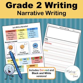 2nd Grade: Narrative Writing Graphic Organizers and Sentence Starters