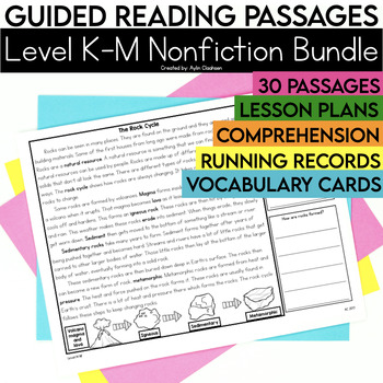 Preview of 2nd Grade Nonfiction Guided Reading Passages & Comprehension Bundle Level K-M