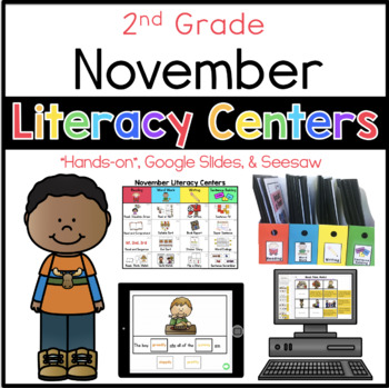 Preview of 2nd Grade November Literacy Centers