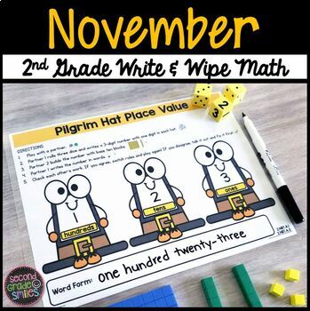Preview of 2nd Grade November Math Games | Thanksgiving Math Games
