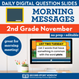 2nd Grade November Morning Meeting Messages Slides • Googl