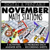 2nd Grade November NO PREP Math Centers for Fall | Math Stations
