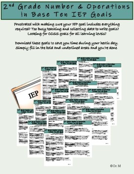 Preview of 2nd Grade Number & Operations in Base Ten IEP goals