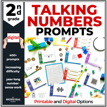 Preview of 2nd Grade Number Talks: Printable & Digital Task Card Bundle for Mental Math