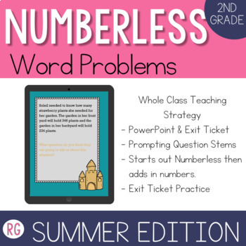Preview of 2nd Grade Numberless Word Problem Strategy - Summer